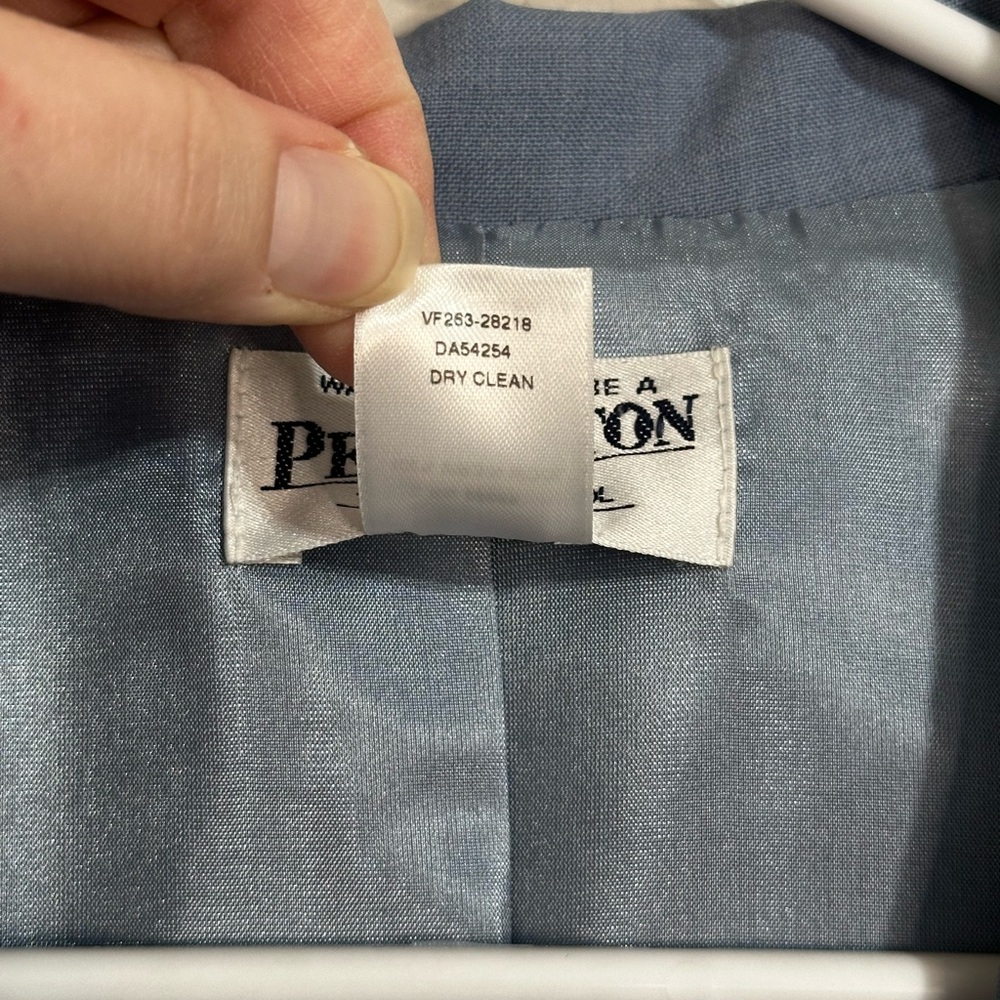 Pendleton Slate/Light Blue Single Button 100% Vir… - image 4